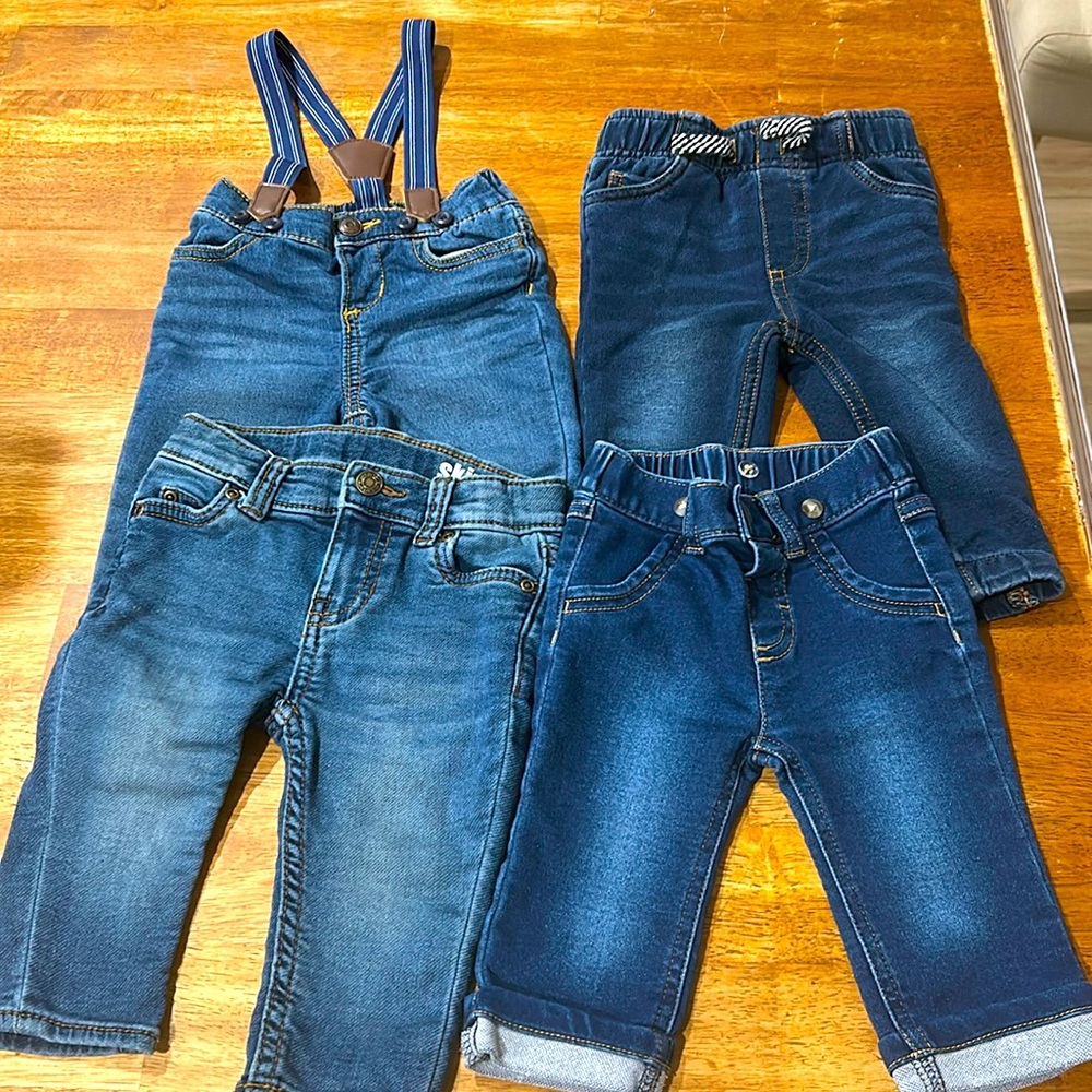 Baby Boy Jeans Bundle – 4 Pairs Carter’s, Baby B’Gosh, Cat & Jack, DIP